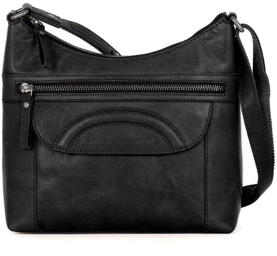 Leren Crossbodytas - Elien - Zwart
