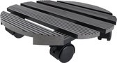 2x WPC Plantenroller Rond Ø30 cm – Weerbestendig, 100 kg Draagkracht, Bloemenroller met Wielen voor Binnen & Buiten, Plantenonderzetter op Wieltjes, Antraciet
