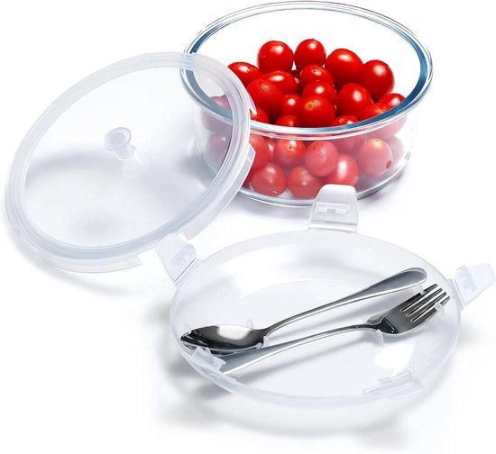 Ello Duraglass 3,4 kopjes maaltijdbereidingsets, 10 stuks, 5-pack set - glazen voedselopslagcontainer met siliconen laars en luchtdichte BPA-vrije plastic deksels, vaatwasser, magnetron en vriezer