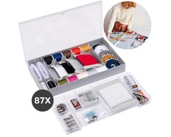 Cheqo® Naaigaren Set - 87-delige Complete Naaidoos - Naaien - Naai Kit - Handige Naaikit met Opbergdoos