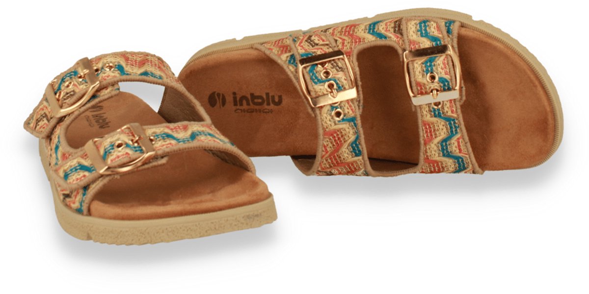 Mode-mania Dames Slipper Multicolour | Beige | Maat: 37