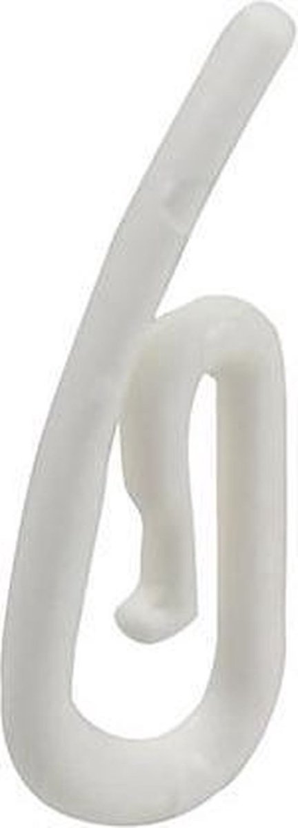 25 stuks gordijnhaken klein - inschuifbaar - enkel - wit - kunststof polyester - basic
