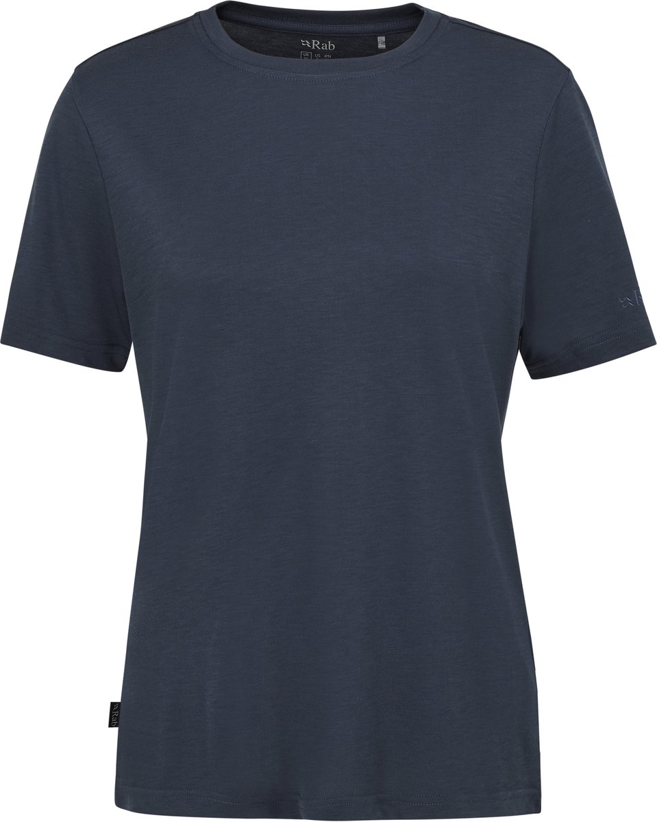 RAB Crimp Logo Tee Womens Outdoorshirt Dames Tempest Blauw