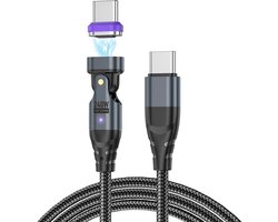 DrPhone uslion2 - Magnetisch Kabel - USB C naar USB-C Kabel - 240W - Nylon Gevlochten - 180° Rotatie - 1.8 Meter - Voor Smartphones / Tablets