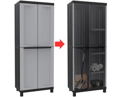 JMZR® Tuinkast - Tuinkist - Tuinkasten voor Buiten - Tuinberging - Kunststof - Grijs