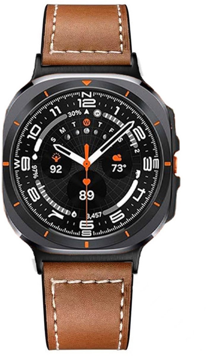 Leren bandje - geschikt voor Samsung Galaxy Watch Ultra (47mm) / Ultra 2025 (47mm) - bruin