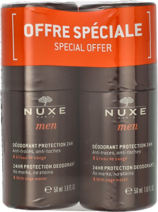 NUXE Men Duo Déodorant Protection 24h 2x50ml = Gel Douche 100ml Offert main image 0