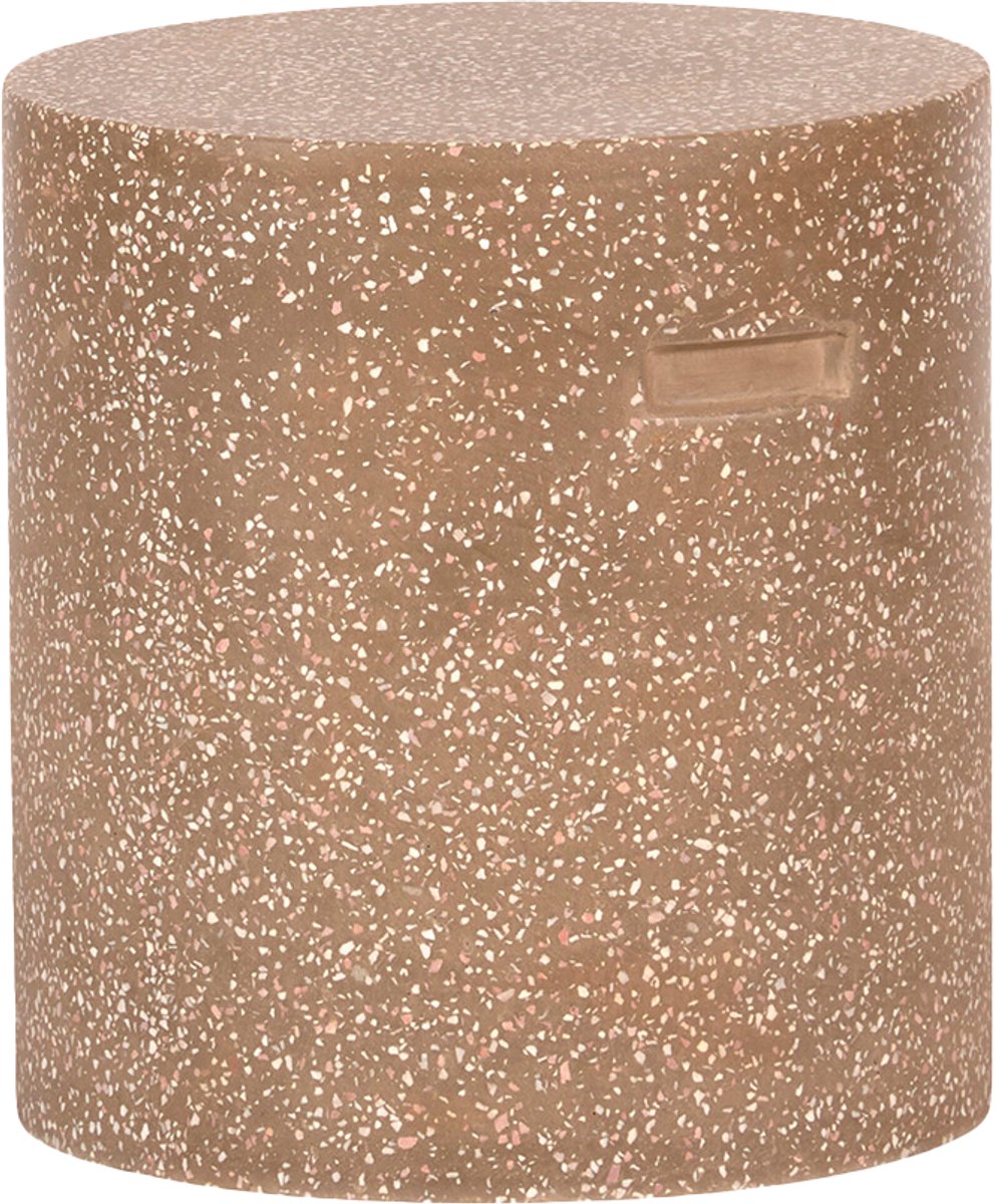 Lisomme Guido Krukje Terrazzo Bruin - Rond - Beton - met Handvaten - Ø37 x 40 cm