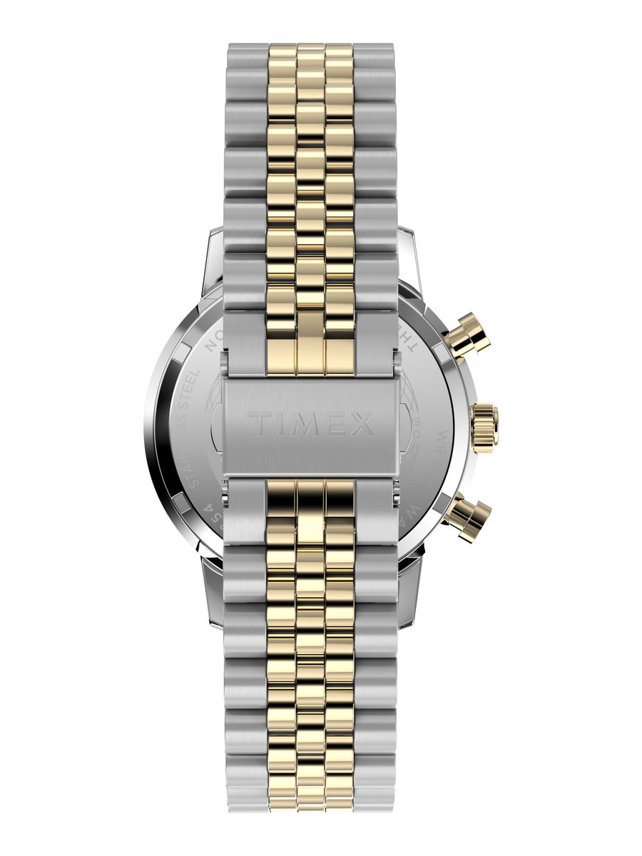 Timex Marlin® Quartz Chronograph Kwarts Analoog Horloge Twee Toon Case: 100% Stainless Steel | Armband: 100% Stainless Steel 40 mm TW2W59900AJ, TW2W60000AJ, TW2W60200AJ