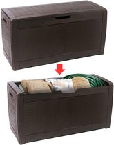 JMZR® Tuinkast - Tuinkist - Tuinkasten voor Buiten - Tuinberging - Kunststof - Bruin