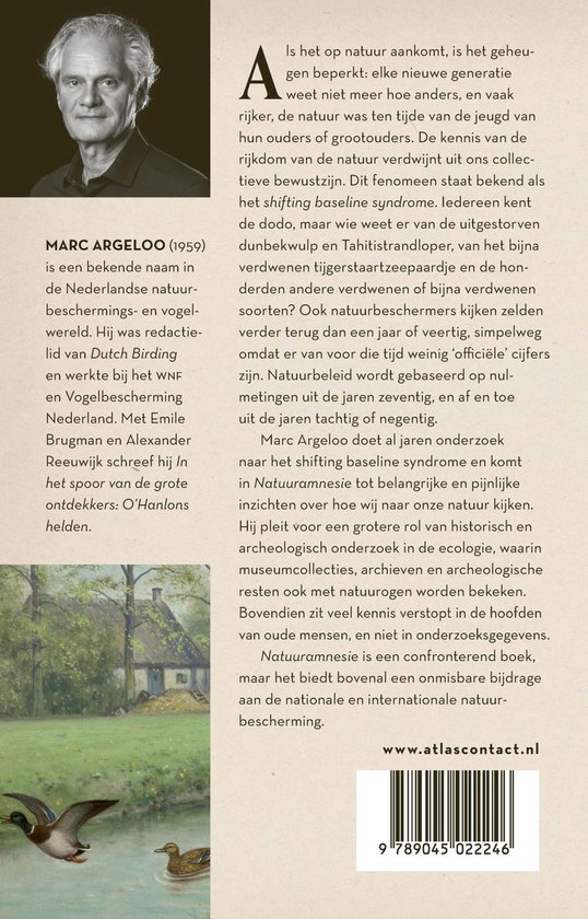 Boek met een portret van Marc Argeloo en een eend op de voorgrond.