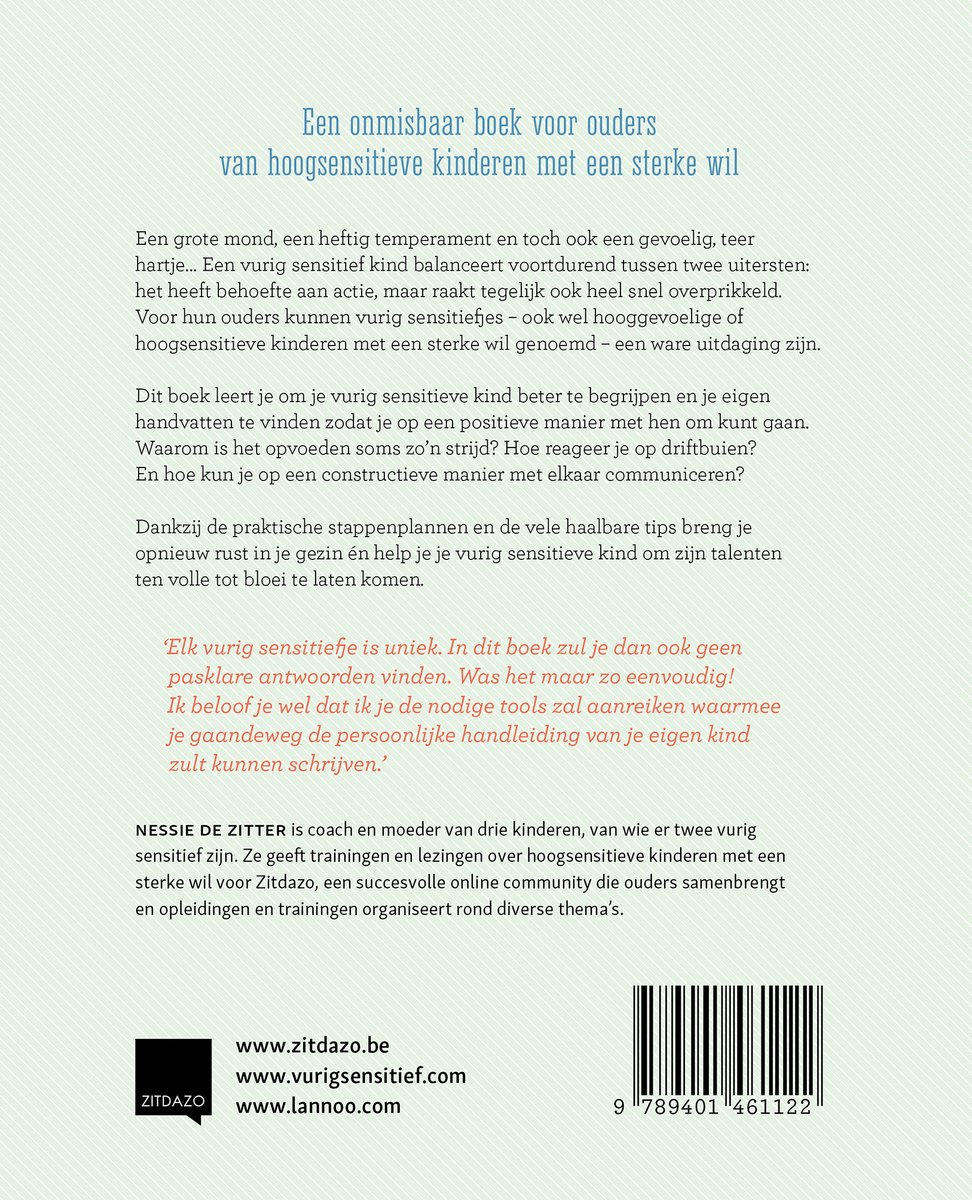 Vurig sensitief opvoeden - back cover