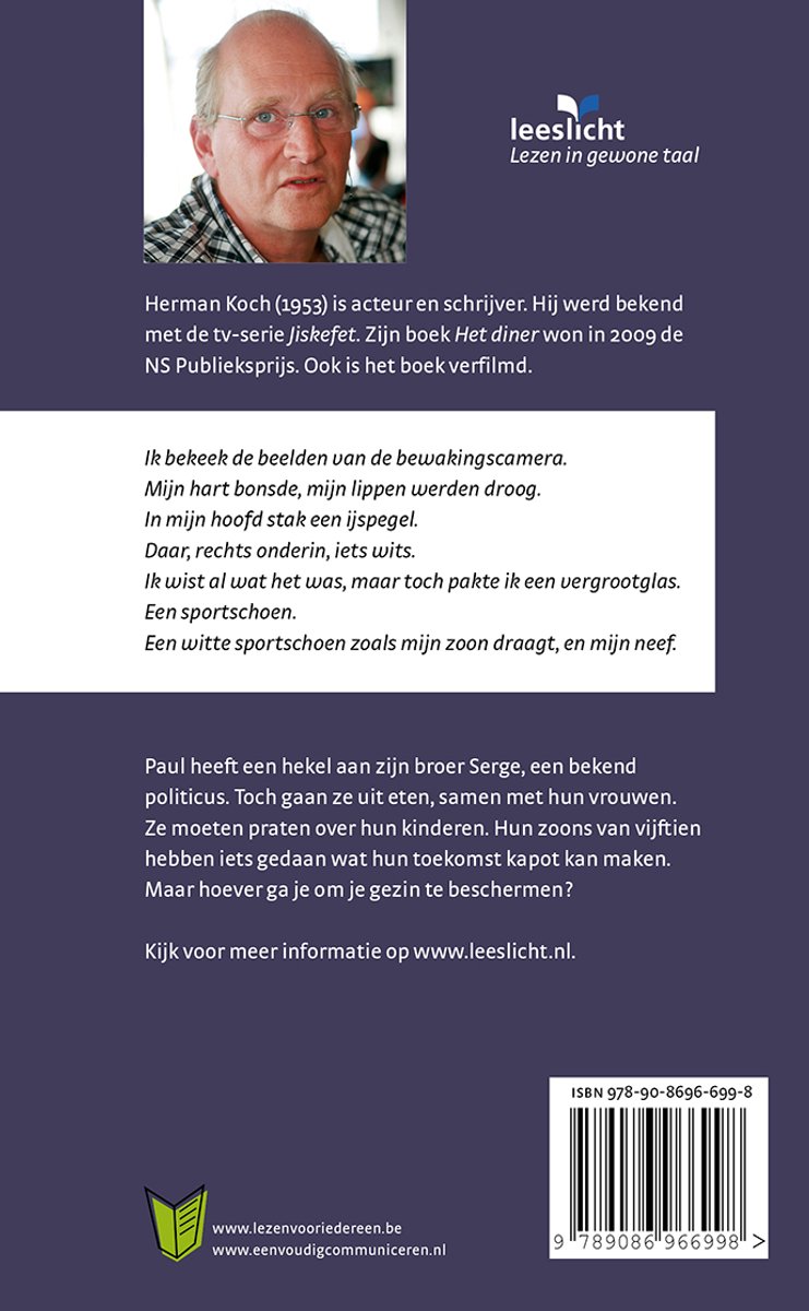 Leeslicht - Het diner - back cover