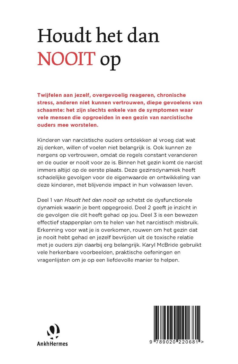 Houdt het dan nooit op - back cover