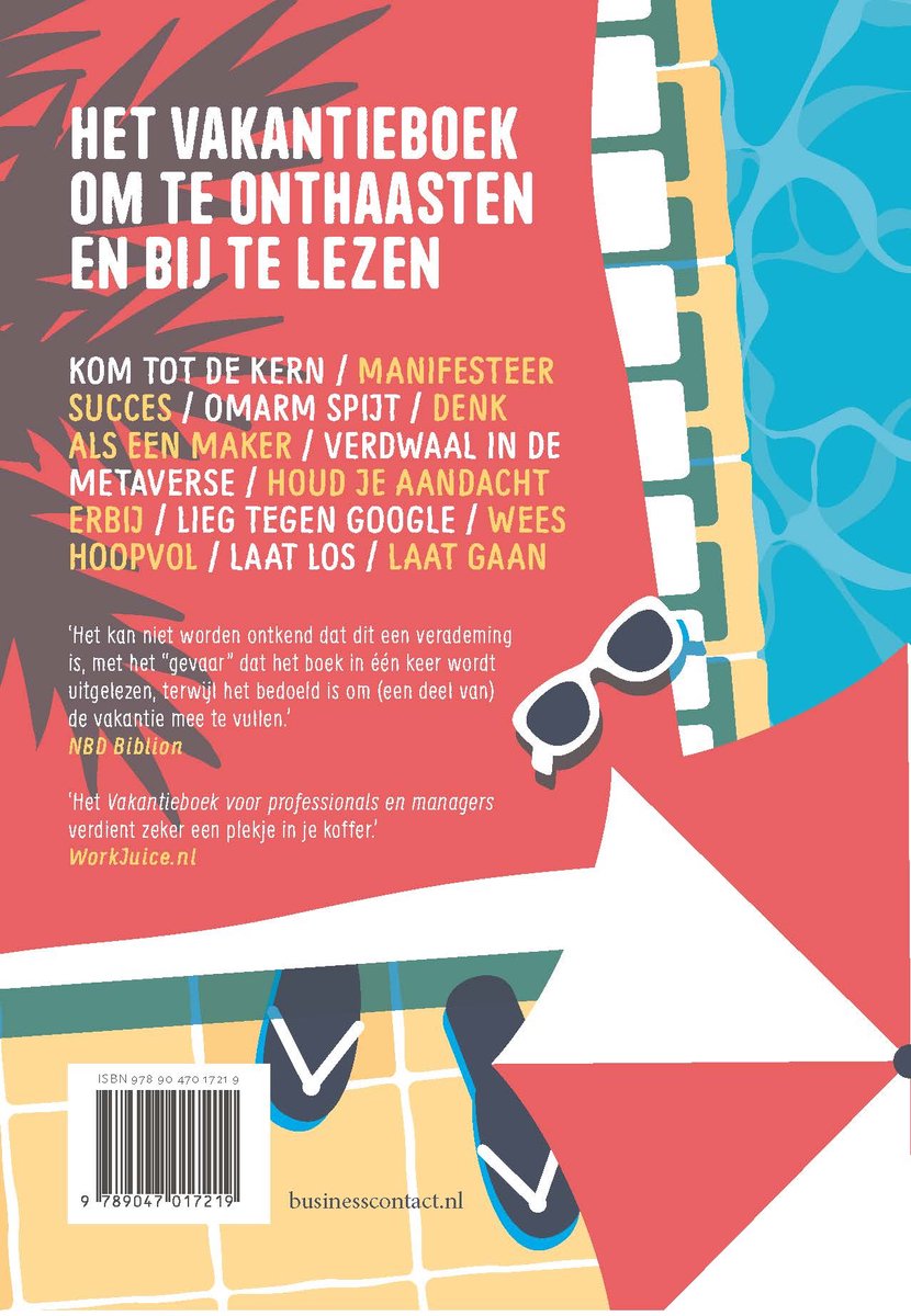 Vakantieboek voor professionals en managers 2023 - back cover