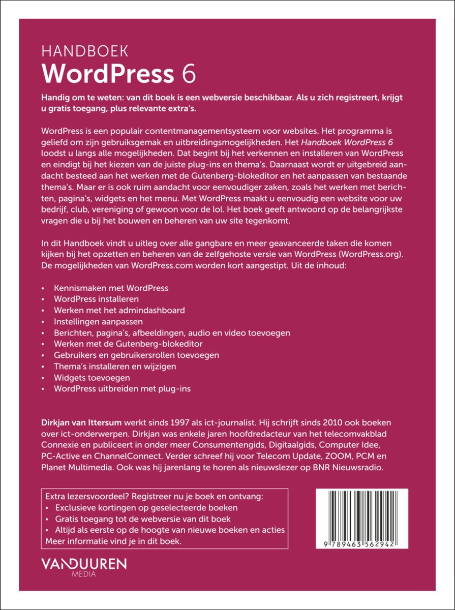 Handboek - Handboek WordPress 6e editie - back cover