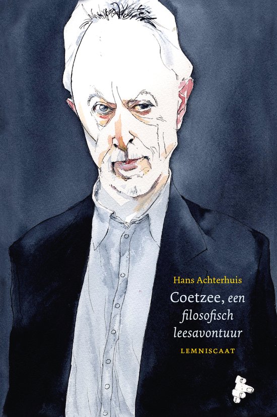 Boek 'Coetzee, een filosofisch leesavontuur' met portret van een man.