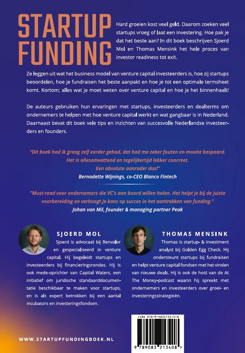 Startup funding - back cover