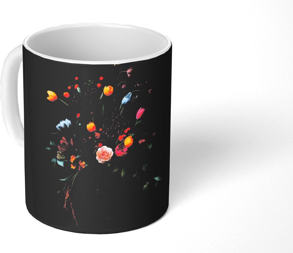 Mok - Koffiemok - Klassiek - Vaas - Boeket - Bloemen - Mokken - 350 ML - Beker - Koffiemokken - Theemok