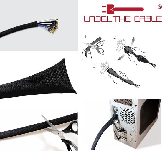 Bol Com Label The Cable Cable Tube Kabelbinder Polyester Zwart 1 Stuk S