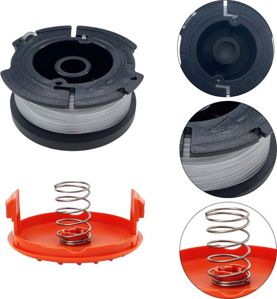 Spoel van draadtrimmer vervangingsdraad A6481 geschikt voor Black & Decker bosmaaier Ø 1,65 mm lengte 9,1 m - Set van 8 spoelen + 2 hoes van Vekto — afbeelding 5