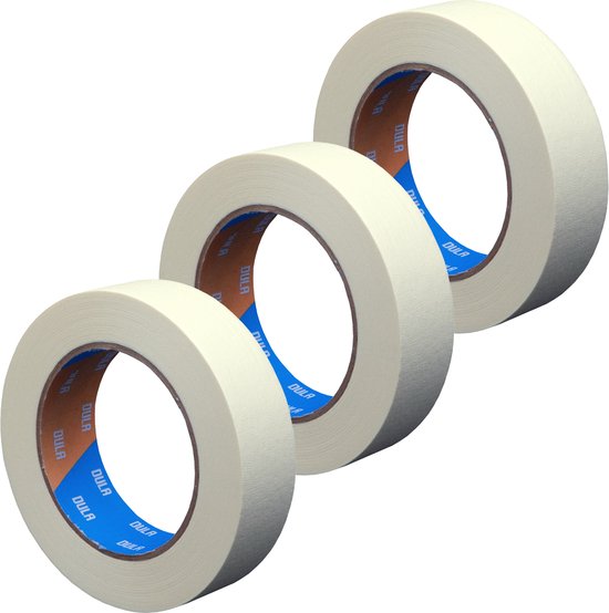 DULA Schilderstape - 3 rollen - 30mm x 50m - Afplaktape - Maskingtape