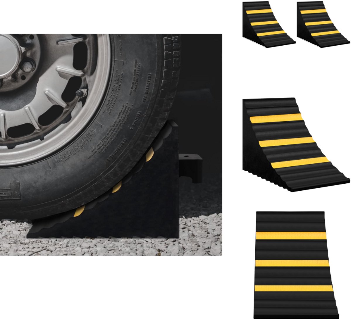 2x Wielkegels – Antislip Wielblokken – Stevig ABS – 15,5x9x9,8 Cm – Universeel – Voor Auto, Aanhanger, Camper, Vrachtwagen – Parkeerhulp En Reparatie