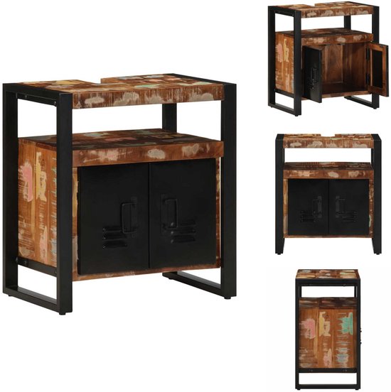 Badkamerkast 38x33x58 cm massief mangohout