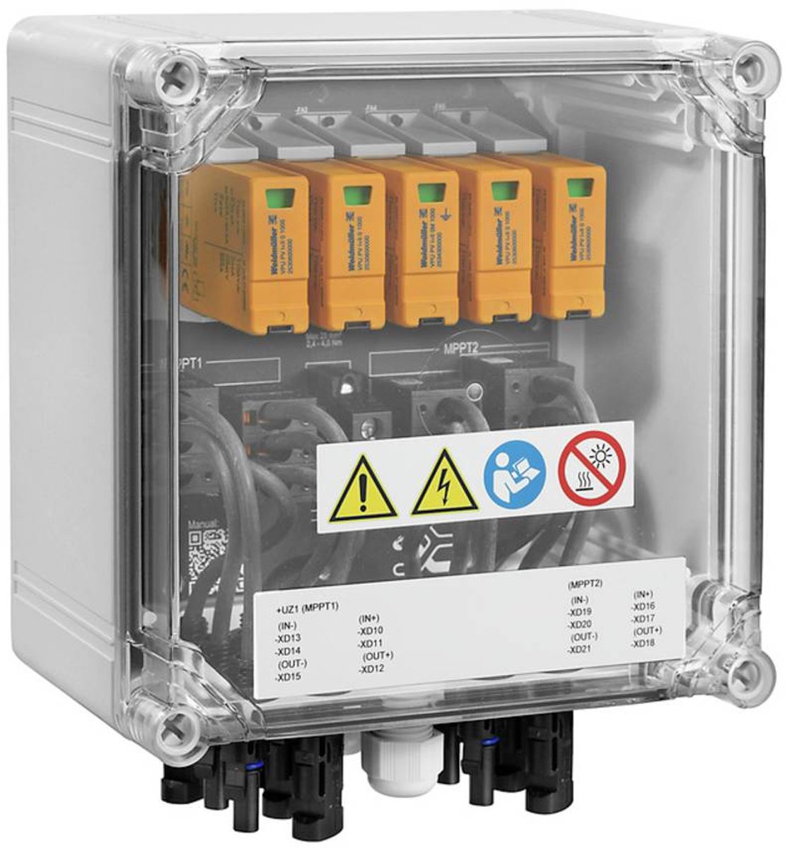 Weidmüller 2866350000 PVN DC 2IN/1OUTX2 2MPPT SPD2R WM4C 1.1KV Aansluitdoos voor generator 1 stuk(s)