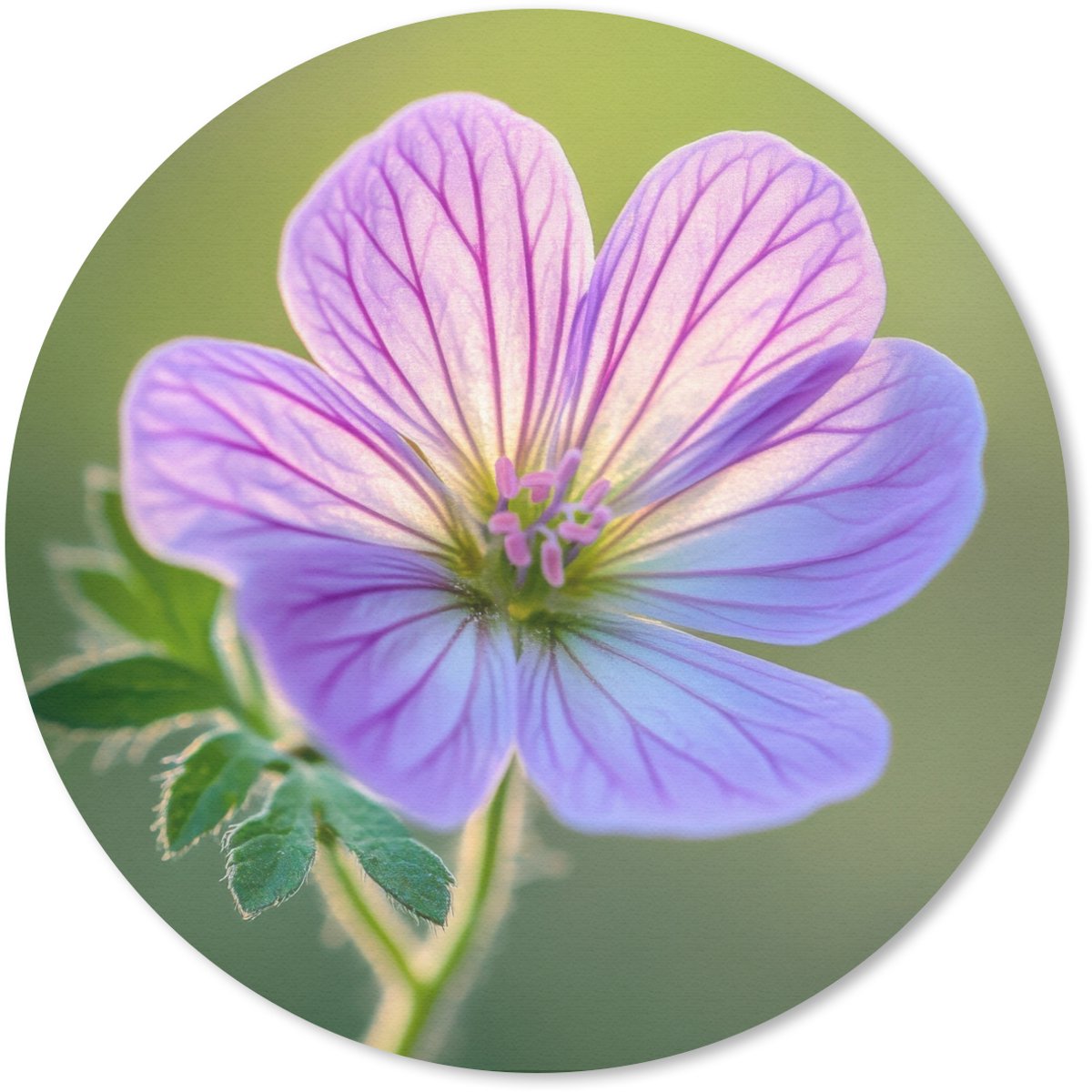 Muismat rond 30x30 cm - Mousepad Bloem - Close up - Paars - Ronde muismatten