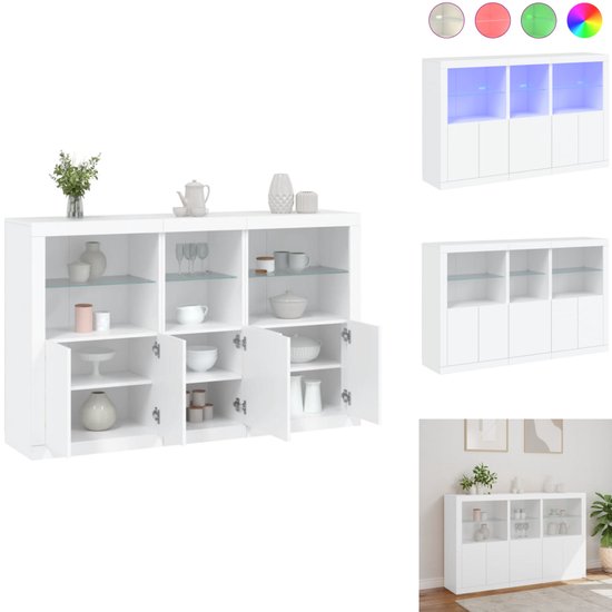 vidaXL Dressoir met lades 100,5x35x76 cm spaanplaat wit