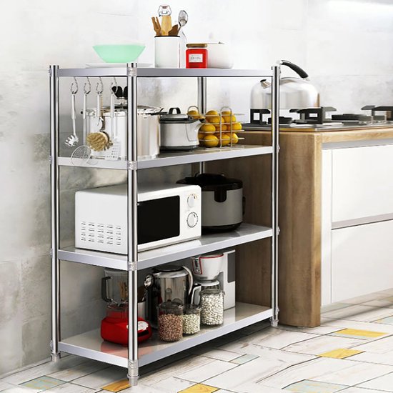 Multifunctioneel Keukenrek - RVS - Stevig & Ruim - Multi Sstory Kitchen ...