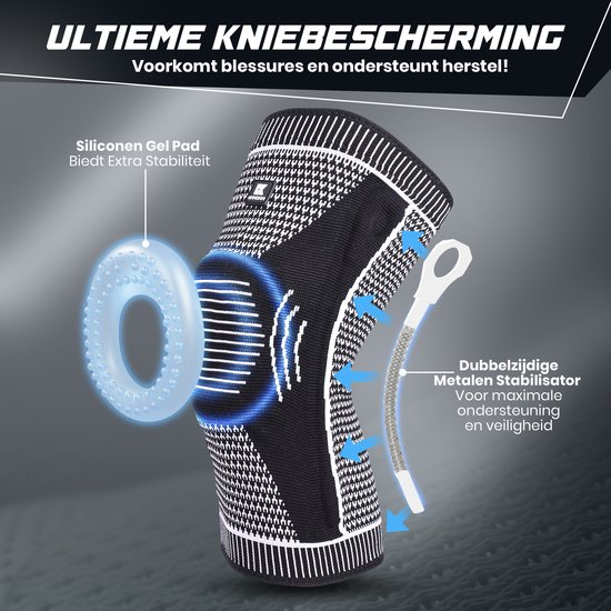 Genouillère KANGKA taille M – Protège-genou pour le Sport, l'arthrite, le ménisque et les blessures – Genouillère de compression avec coussinet antidérapant et gel – Unisexe
