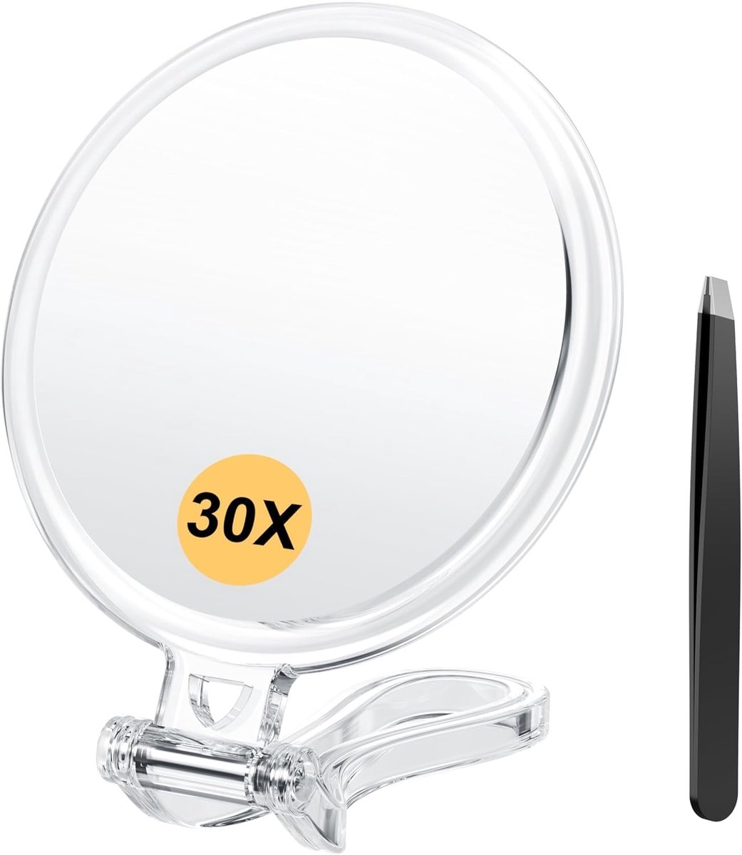Vergrotingsspiegel met handgreep - ideaal voor make-up - compact en draagbaar