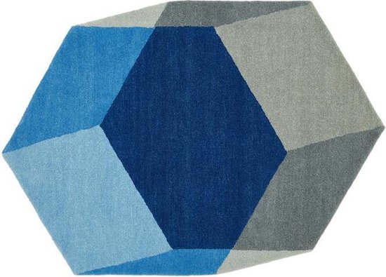 Puik - Iso Hexagon Vloerkleed 200 x 142 cm Hexagon Blauw