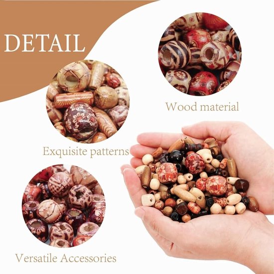 TOAOB 150 stuks Natuurlijke Houten Kralen 14 mm Rond Losse Spacer Kralen voor DIY Sieraden Maken