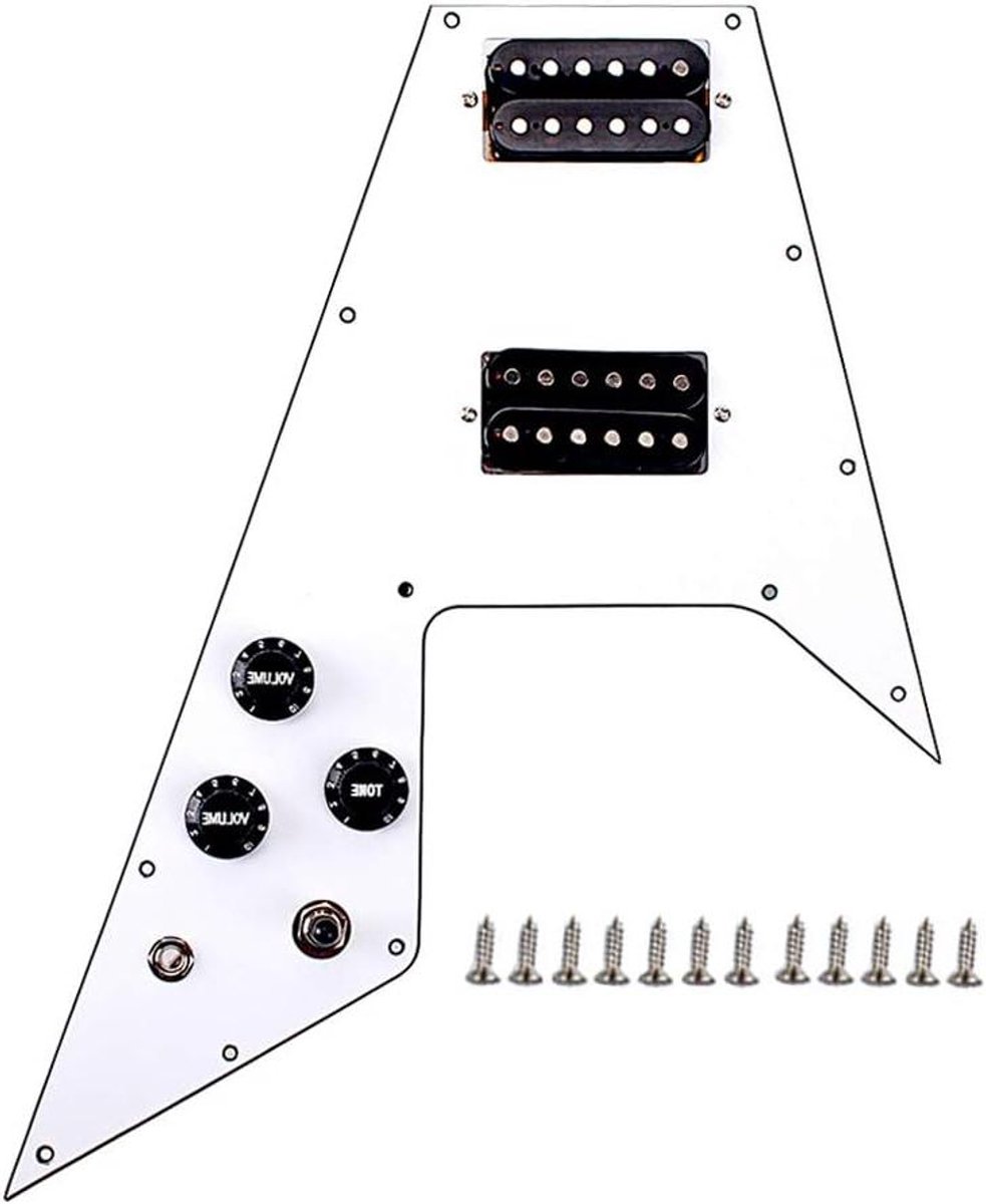 3-laags Geladen Voorbedrade Slagplaat voor Gibson Flying V-stijl Gitaar - Wit