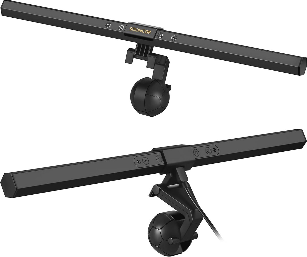 Verstelbare LED Monitorlamp met USB-aansluiting, 3 Kleurtemperaturen, Oogverzorging en Helderheid Instelbaar