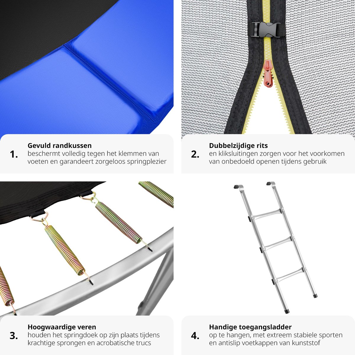 tectake® TÜV-geteste Trampoline - Ø 305 cm - Tuintrampoline - Kindertrampoline met Veiligheidsnet - Geschikt als Buitenspeelgoed, Sporttrampoline of Speeltoestel voor in de Tuin — afbeelding 3