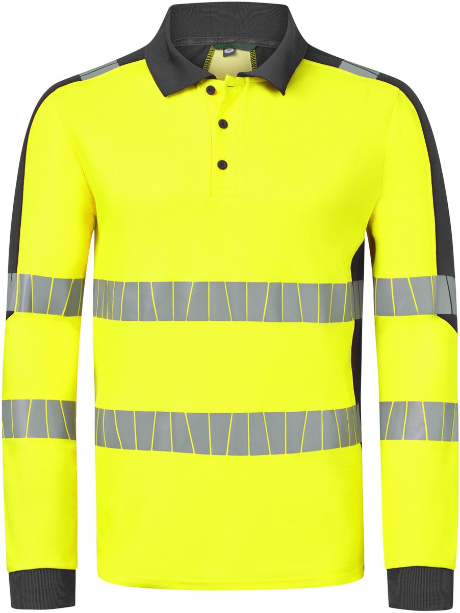 HAVEP Polo High Visibility+ 10079 - Fluo Geel/Charcoal - L