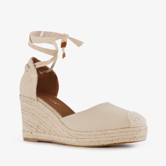 Espadrilles compensées femme Blue Box avec nœud beige - Taille 38