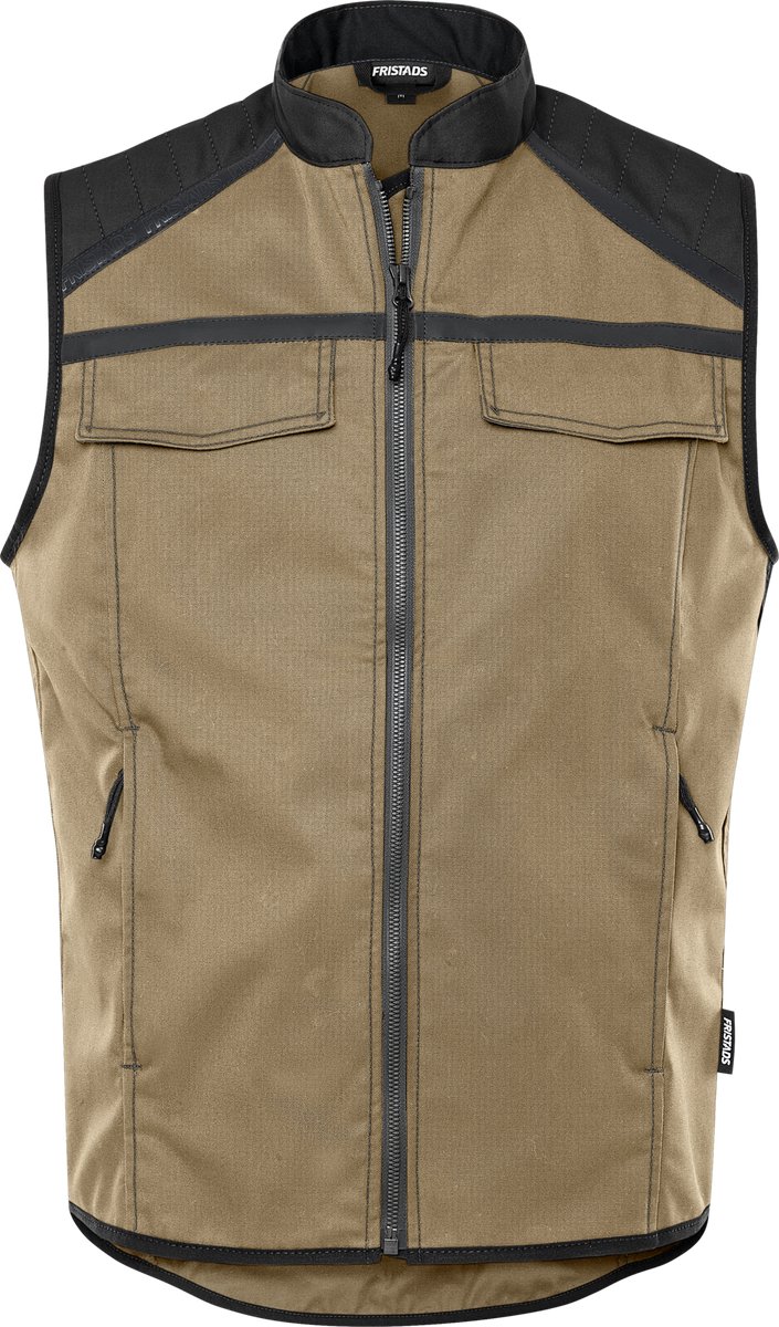 Fristads Vest 5555 STFP - Khaki/Zwart - S