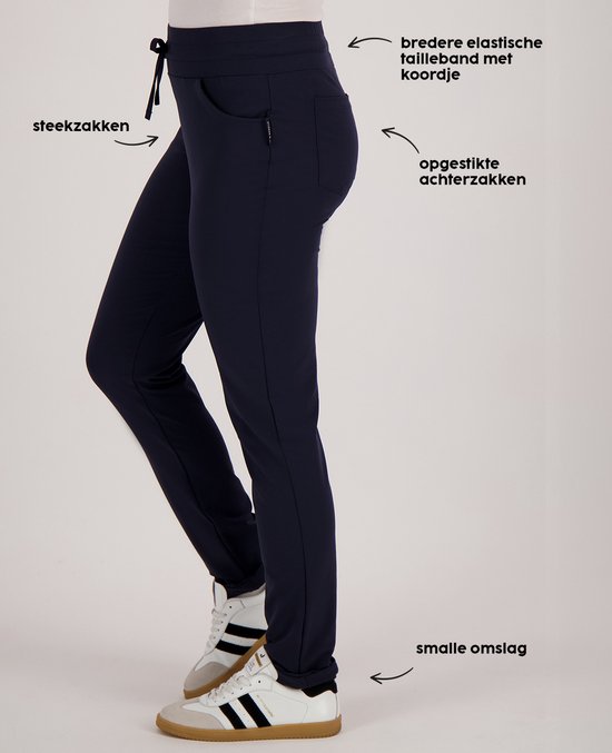 Je m'appelle Travelstof Dames Broek Regular fit Met stretch - Blauw - Maat XL