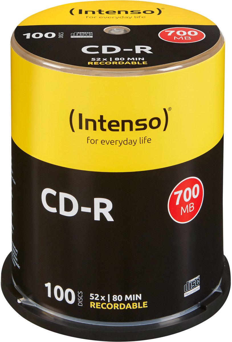 (Intenso) CD-R disc - 80 min / 700 MB - 52x speed - cakebox 100 stuks