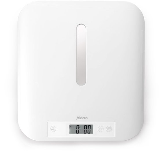 Alecto Babyweegschaal BC70 - Digitaal - 150kg - Groeimeter - Weegschaal ook voor volwassenen en dieren - Wit