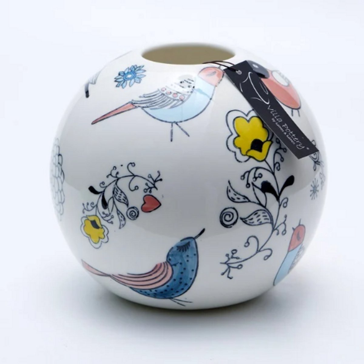 Vaas - Villa Pottery - Porselein - Waterdicht - Decoratie - Woondecoratie - Happy Ball D