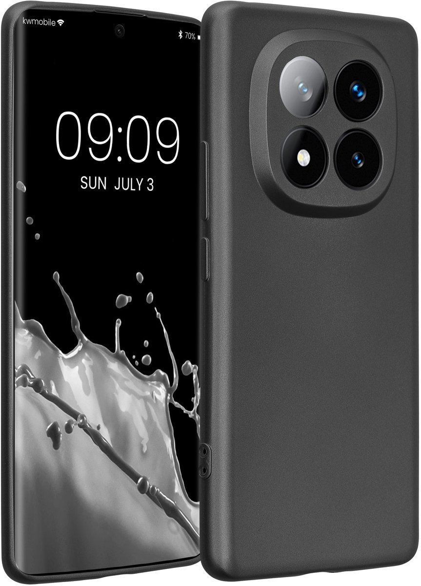 kwmobile metallic telefoonhoesje van TPU - geschikt voor Xiaomi Redmi Note 14 Pro+ 5G / Redmi Note 14 Pro Plus 5G - Flexible case voor smartphone - In metallic grijs