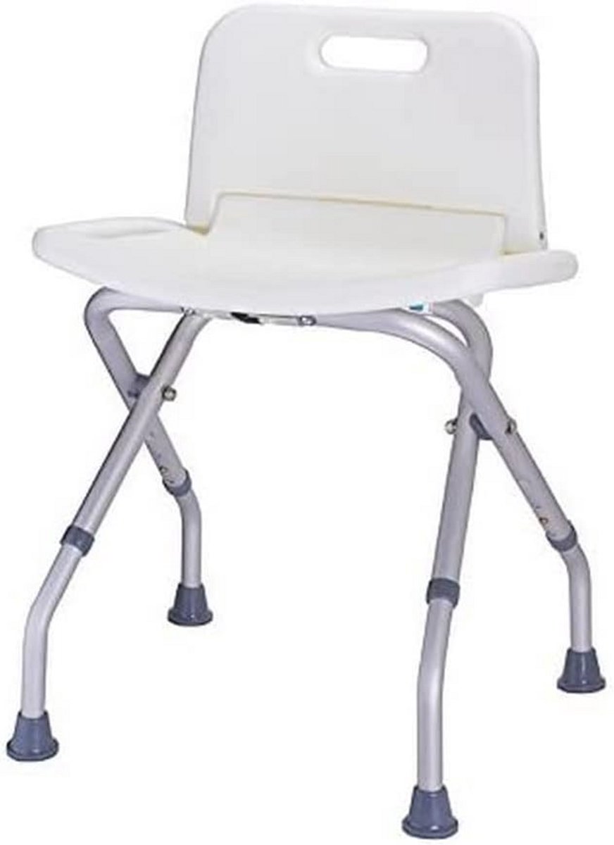 Opvouwbare Badkamerkruk - Modern Design in Wit en Zilver, 45 x 31 x 68,5 cm