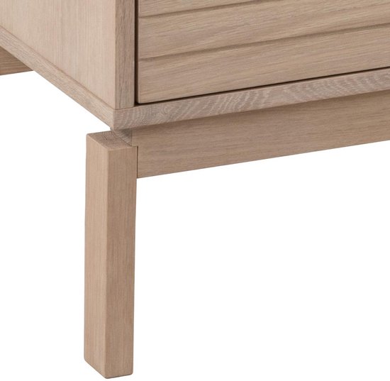 Buffet Linley 180x40x80cm avec quatre portes - placage de chêne blanc - Actona - Armoires de salon - Blanc - Placage|MDF - Armoires de salon