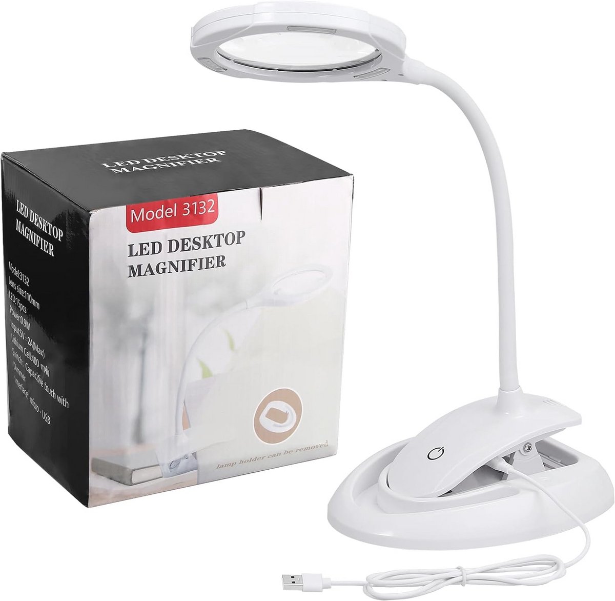 Professionele 5x en 10x LED Vergrotende Tafellampen met Klem en Voet - Dimbare Verlichting voor Hobby en Handwerk